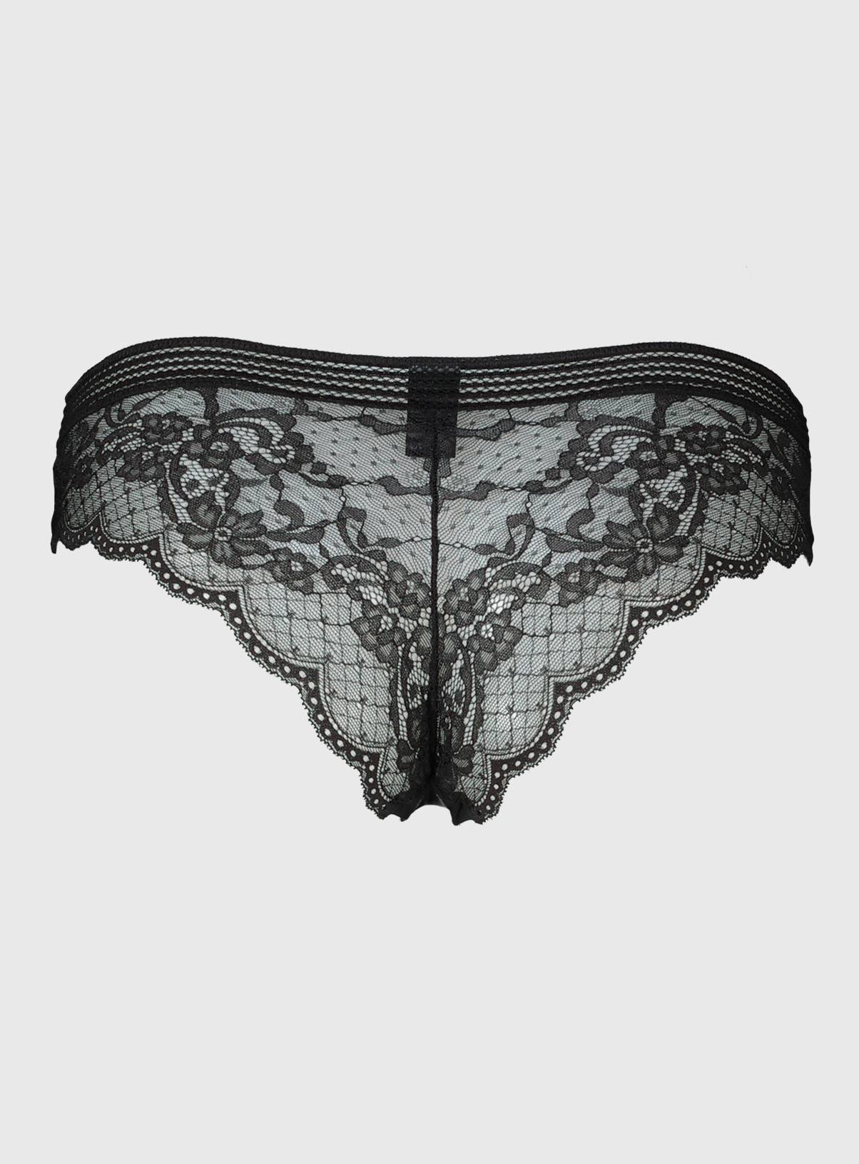 Black, White & Latte Nude Crossover Lace Knicker 3 Pack 10 - Image 2